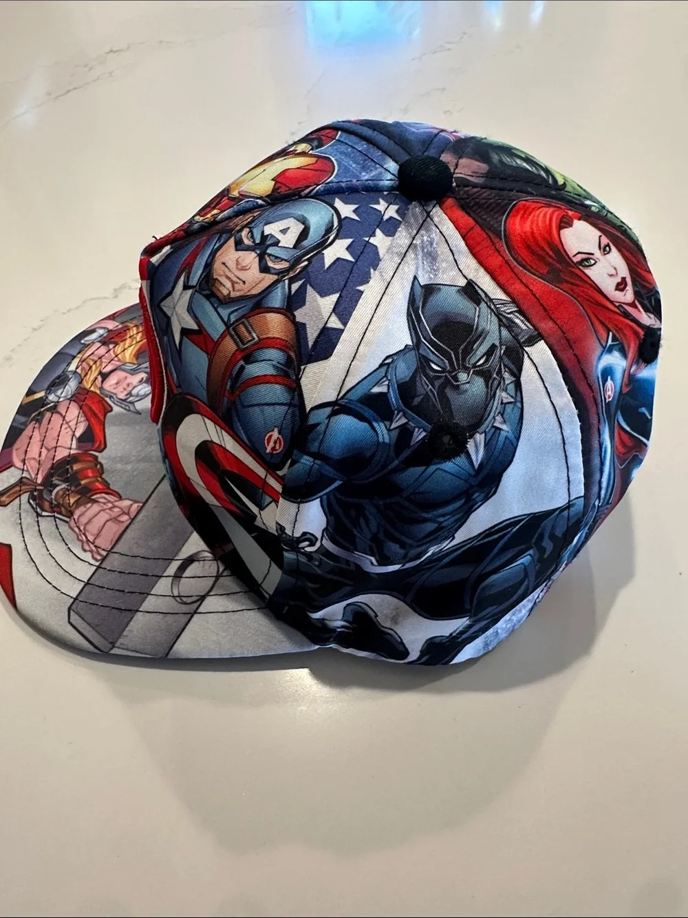 Marvel Kids Blue Red Black Avengers Graphic Snapback Hat - Picture 4 of 5